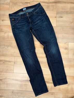 Hudson Jeans Dark Blue Denim High-Rise Button Fly Jeans
